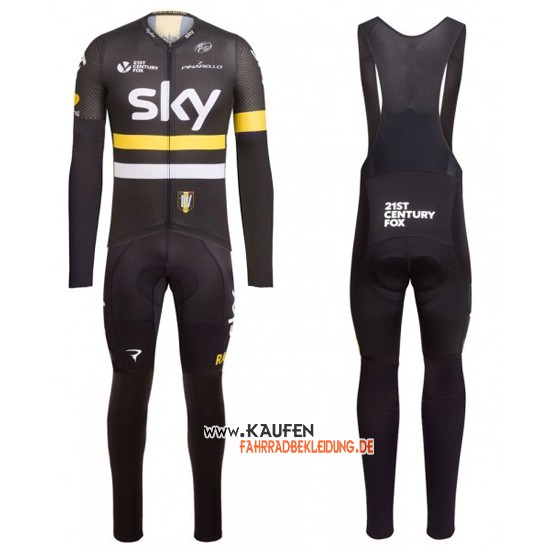 Sky Langarmtrikot 2016 Und Lange TrägerhoseGelb Und Shwarz